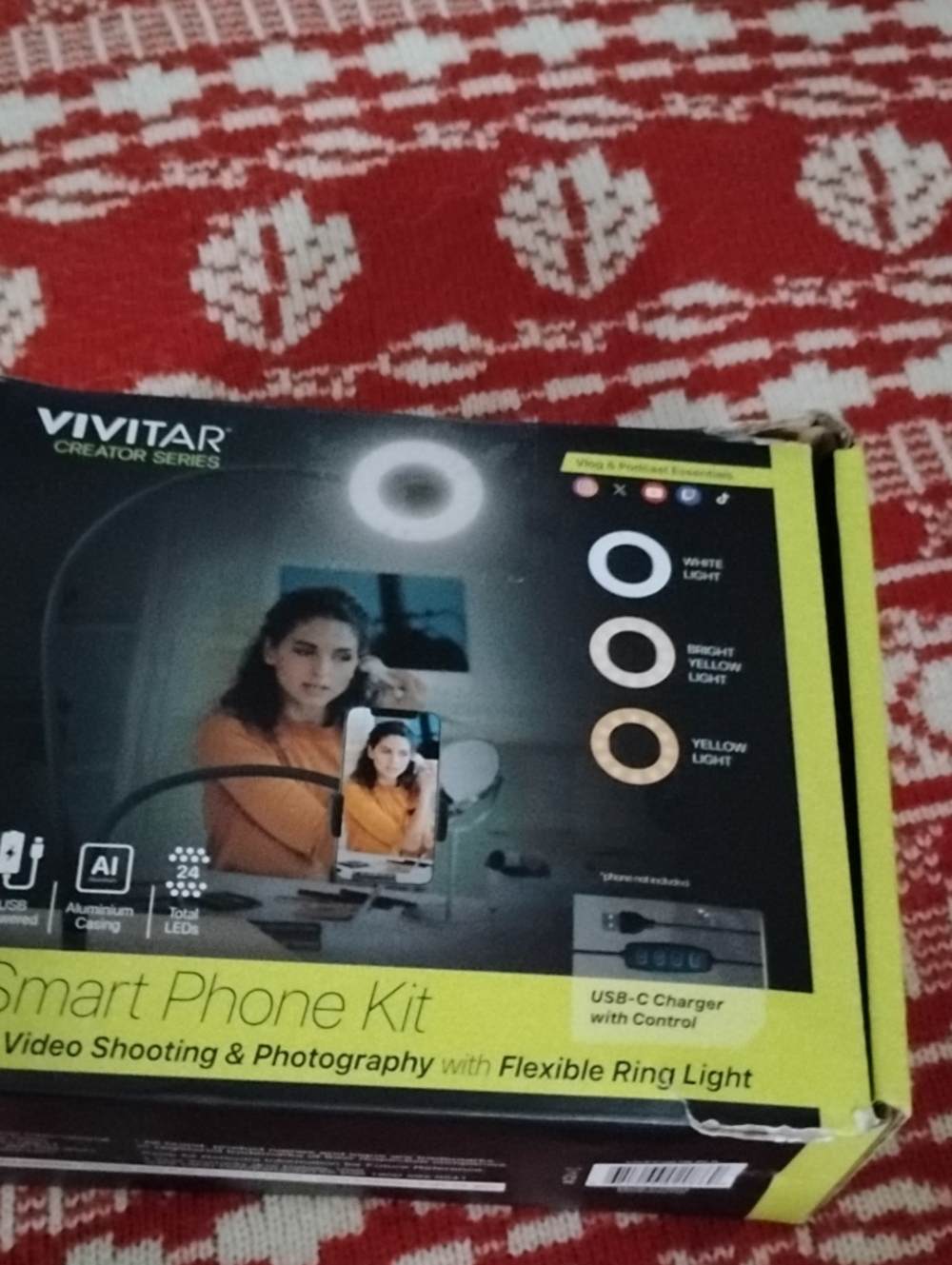 Vivitar Smart Phone Kit with Flexible Ring Light — Black